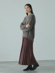 レザーライクジョーゼットプリーツスカート≪手洗い可能≫