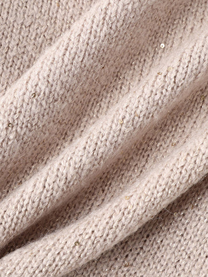 スパンコールVネックニット≪手洗い可能≫