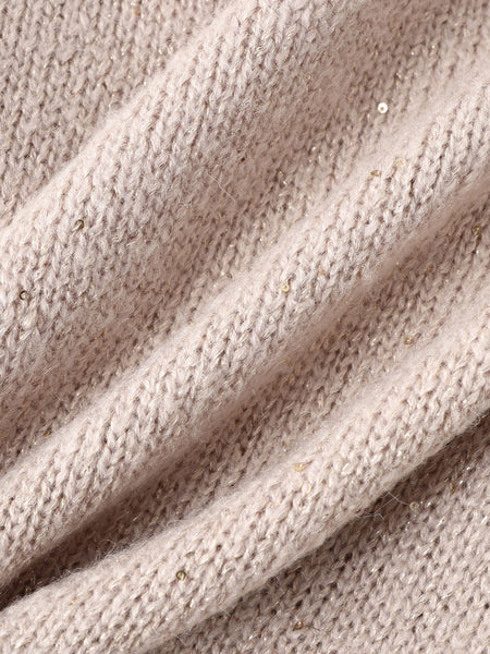 スパンコールVネックニット≪手洗い可能≫