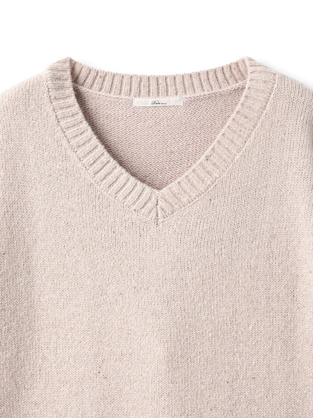 スパンコールVネックニット≪手洗い可能≫