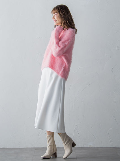 【S/M/L展開】冬仕様 美シルエットロングフレアスカート ≪洗濯機で洗える≫