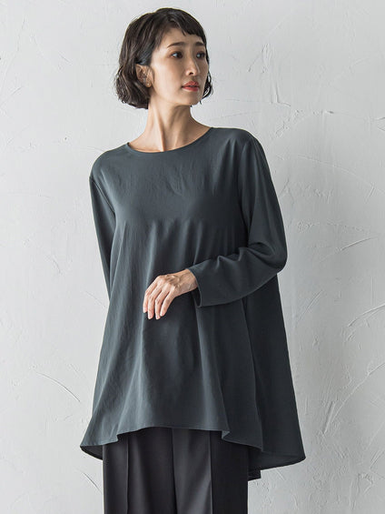 ”Tシャツ感覚で着られる”ジョーゼットブラウス≪洗濯機で洗える≫