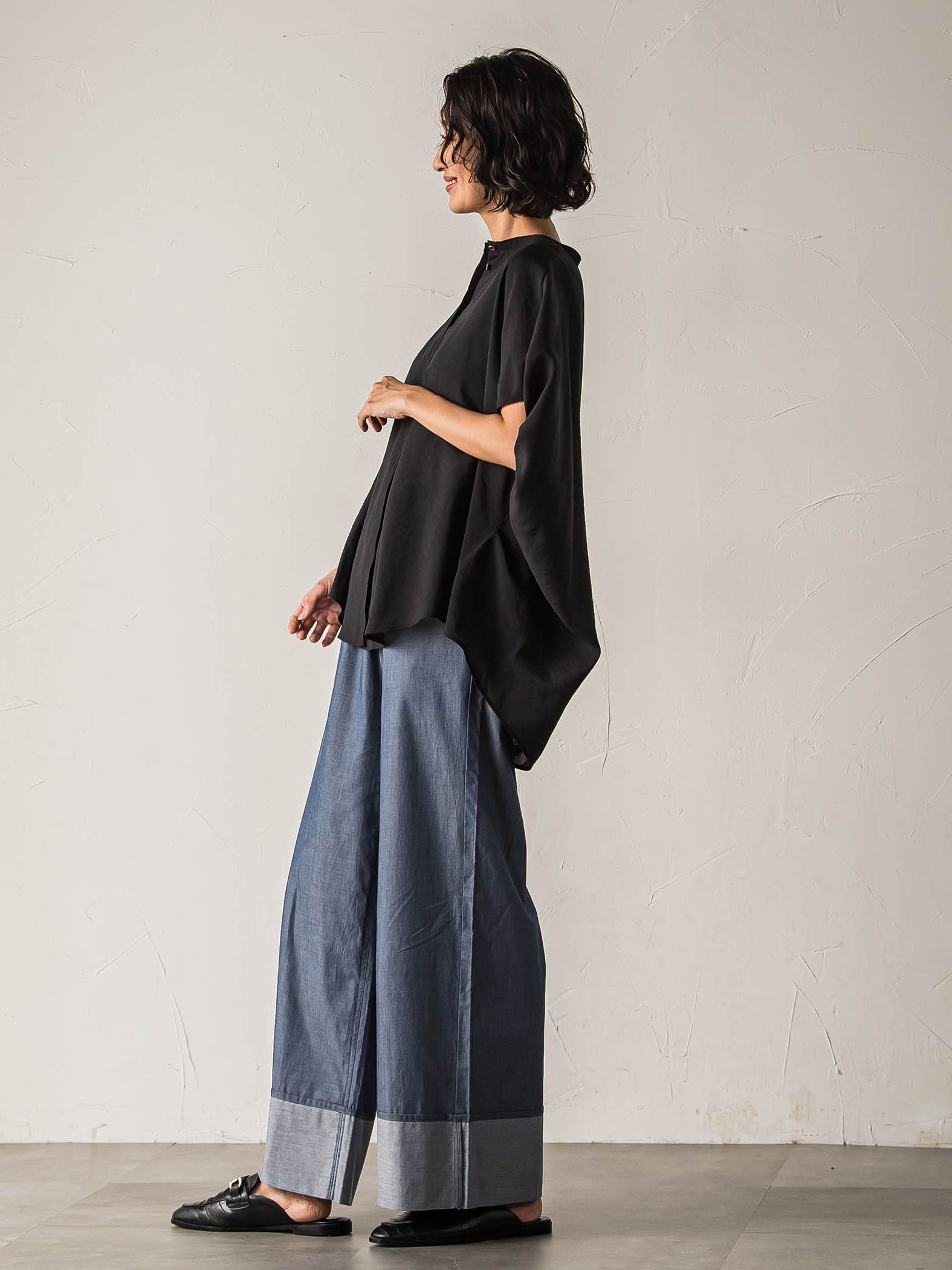 【biyori】ダンガリーワイドパンツ≪手洗い可能≫