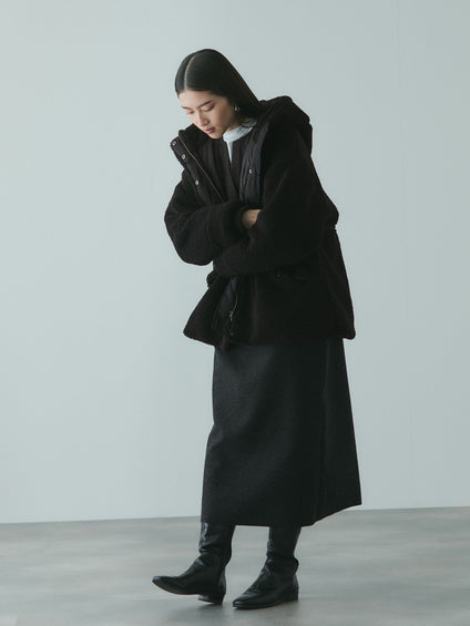 ショートボア中綿ドロストブルゾン