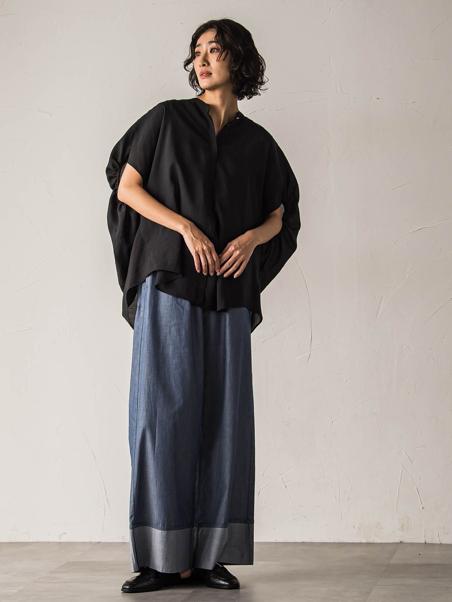 【biyori】ダンガリーワイドパンツ≪手洗い可能≫