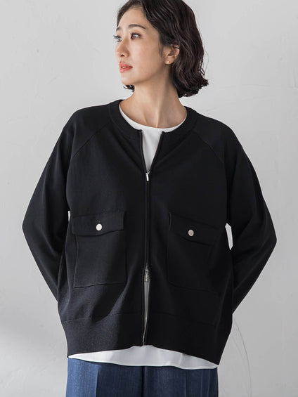 ダブルジップブルゾンニット