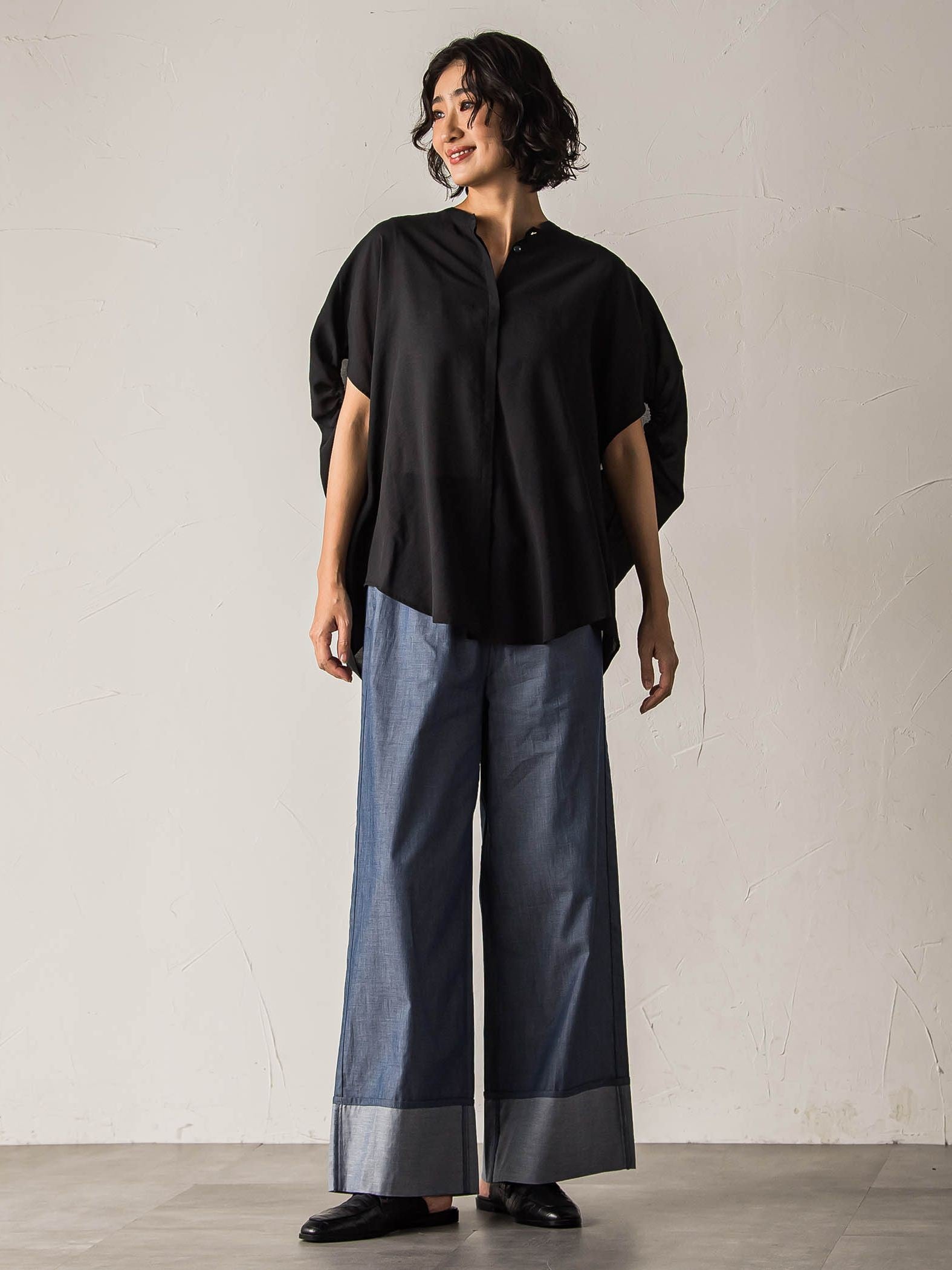 【biyori】ダンガリーワイドパンツ≪手洗い可能≫