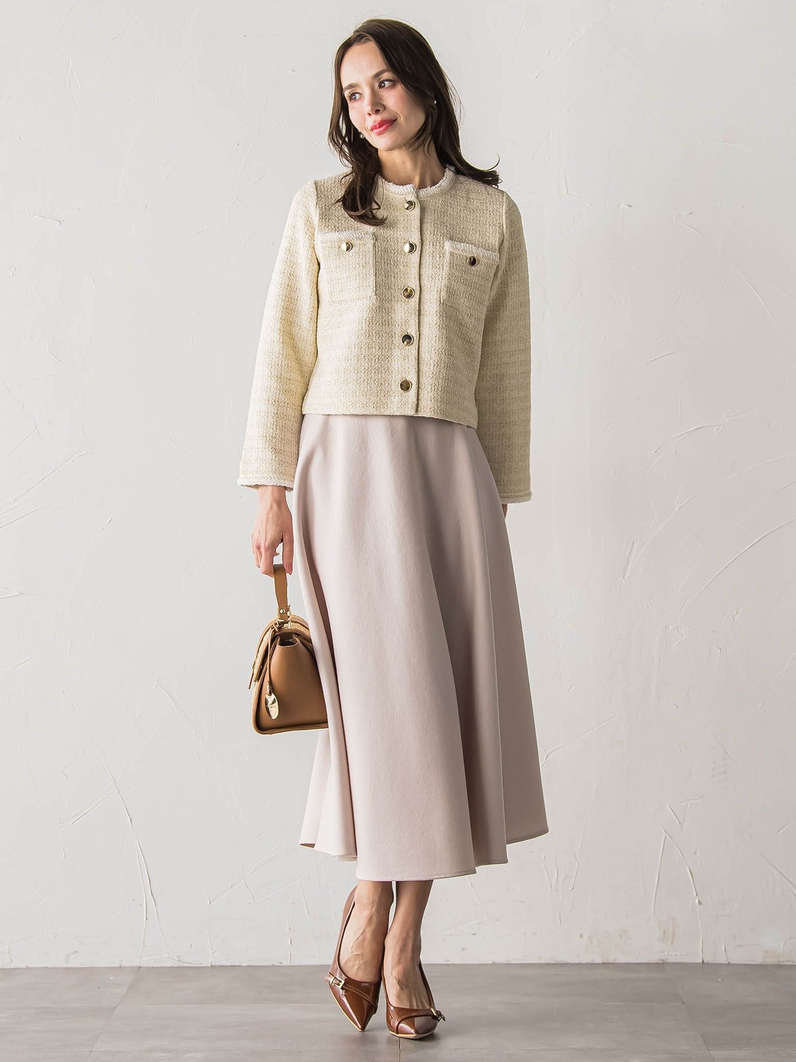 ツイードニットカーディガン