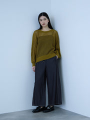 【シーズンレス】ナイロンツイルデニムイージーワイドパンツ