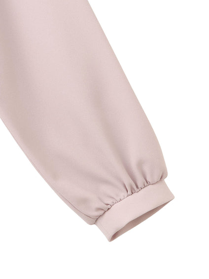 ストレッチジョーゼットミニフリルブラウス