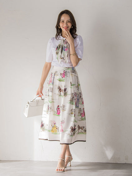LADY&HORSEスカーフ付きカットソー≪洗濯機で洗える≫