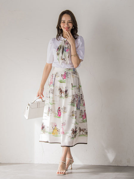 LADY&HORSEスカーフ付きカットソー≪洗濯機で洗える≫