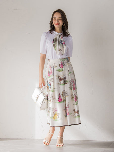 LADY&HORSEスカーフ付きカットソー≪洗濯機で洗える≫