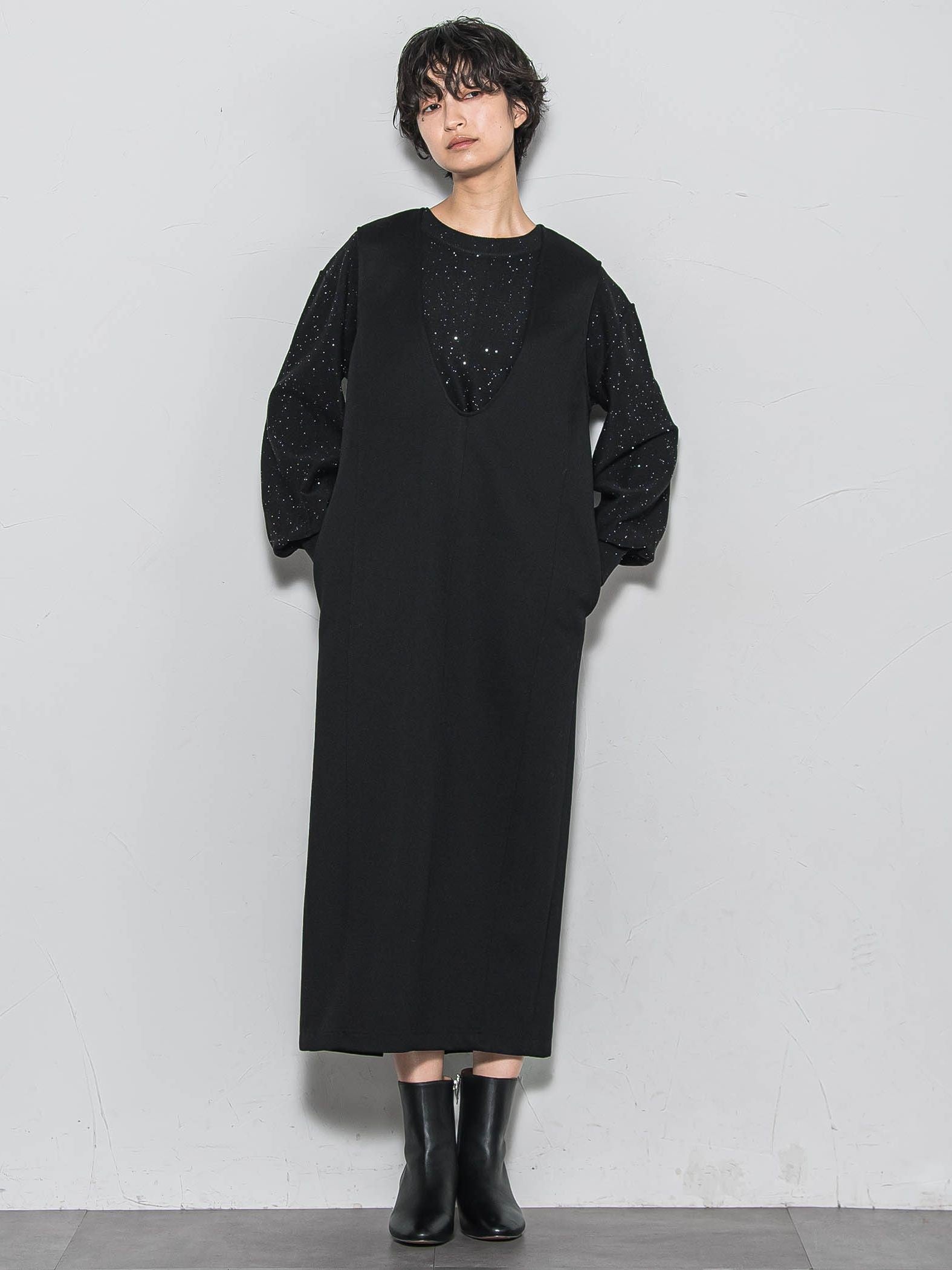 ミニスパンコールクルーネックニット≪手洗い可能≫