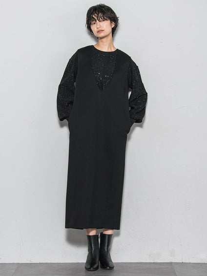 ミニスパンコールクルーネックニット≪手洗い可能≫