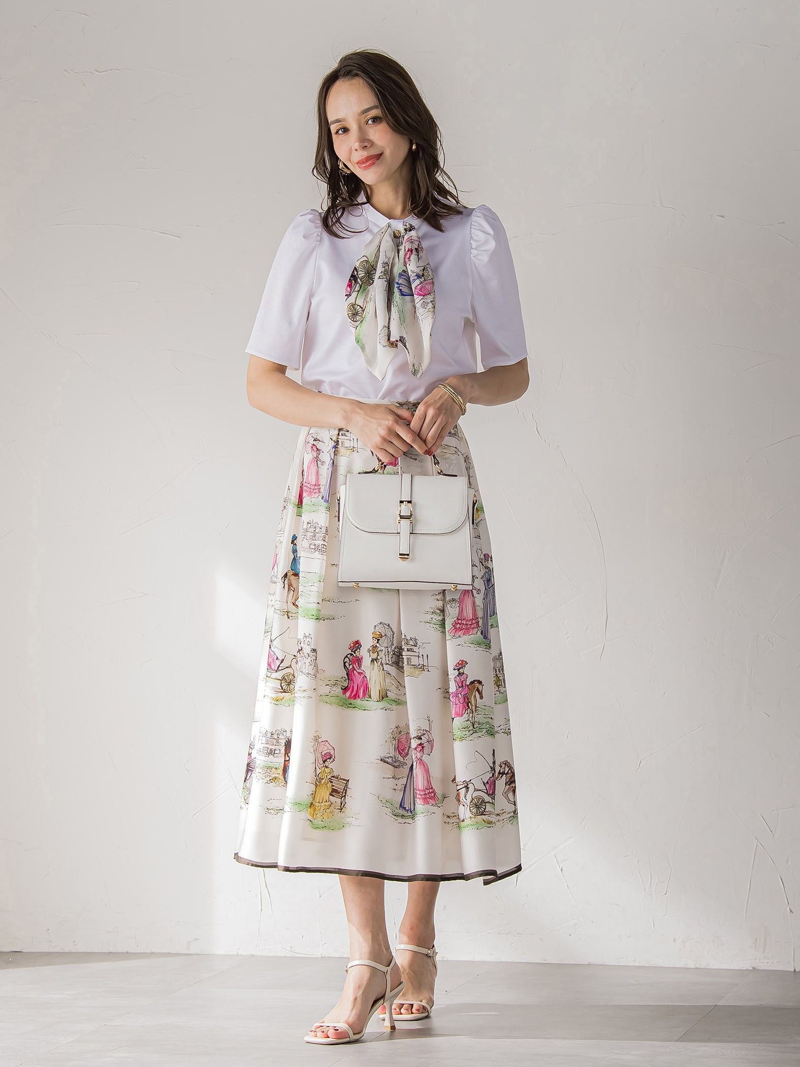 LADY&HORSEスカーフ付きカットソー≪洗濯機で洗える≫