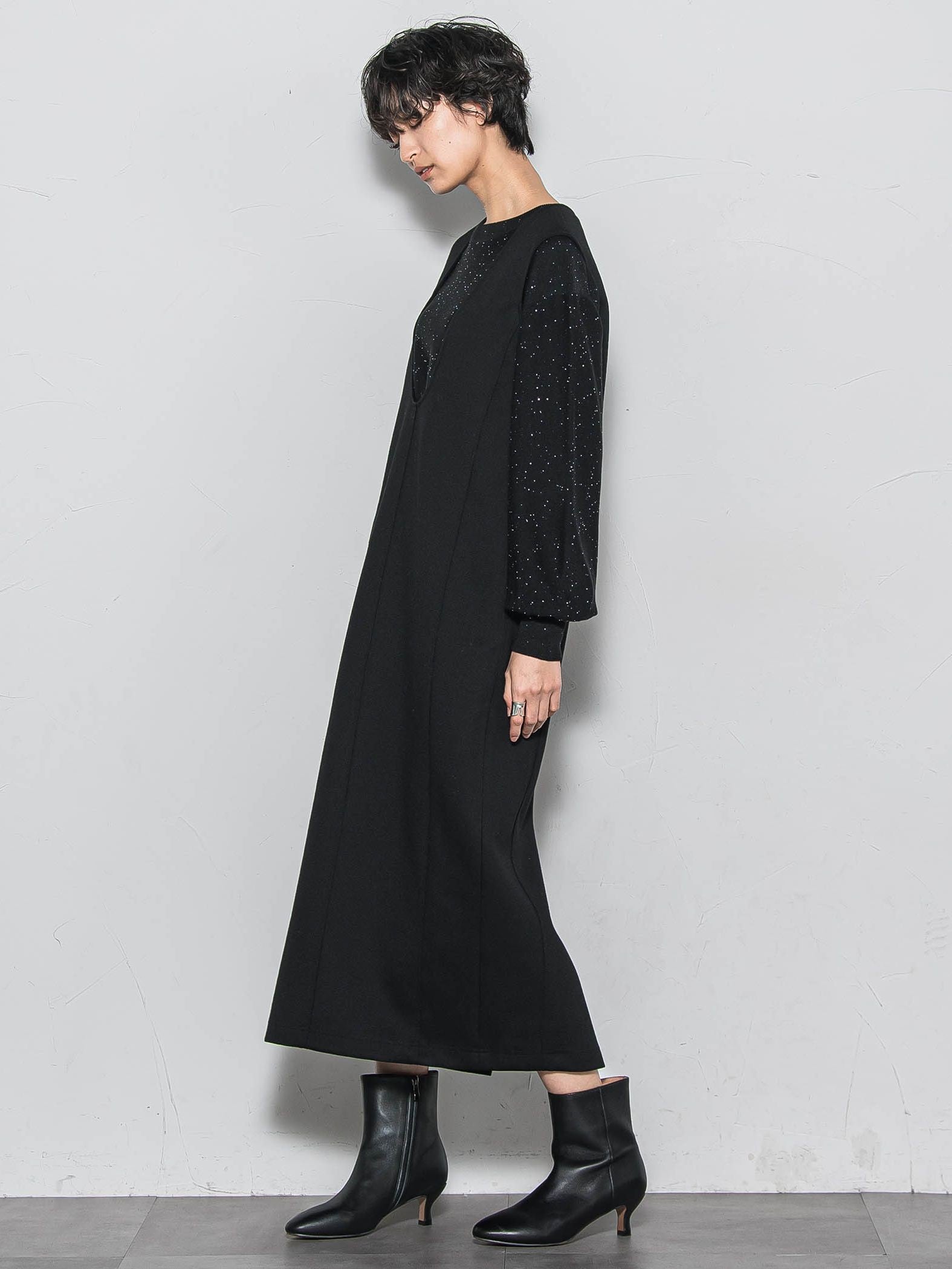 ミニスパンコールクルーネックニット≪手洗い可能≫