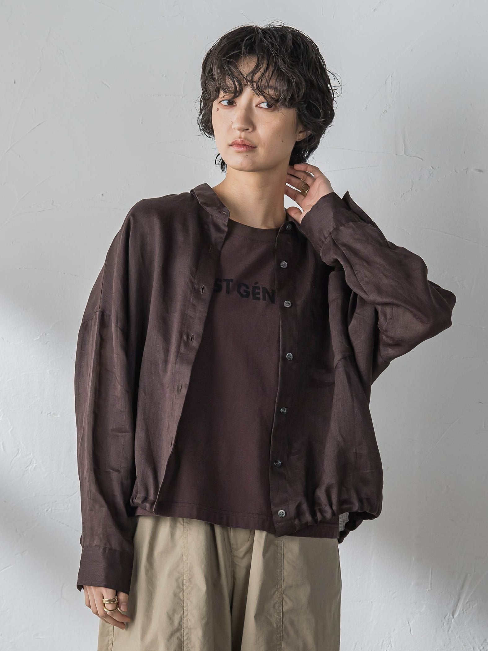 ラスターラミーカルゼバックドロストヘムシャツ