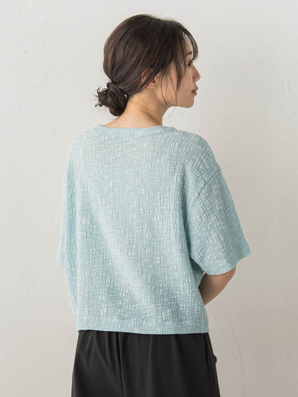 Recycle Slub BluseクロップドTシャツ