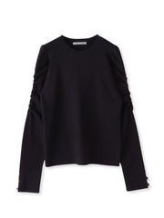 シャーリングスリーブニット