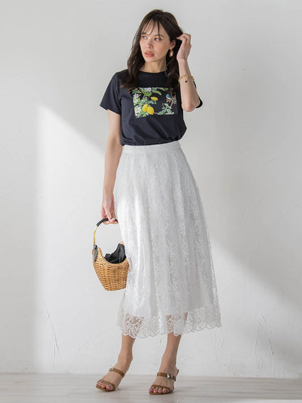 レモンプリントTシャツ