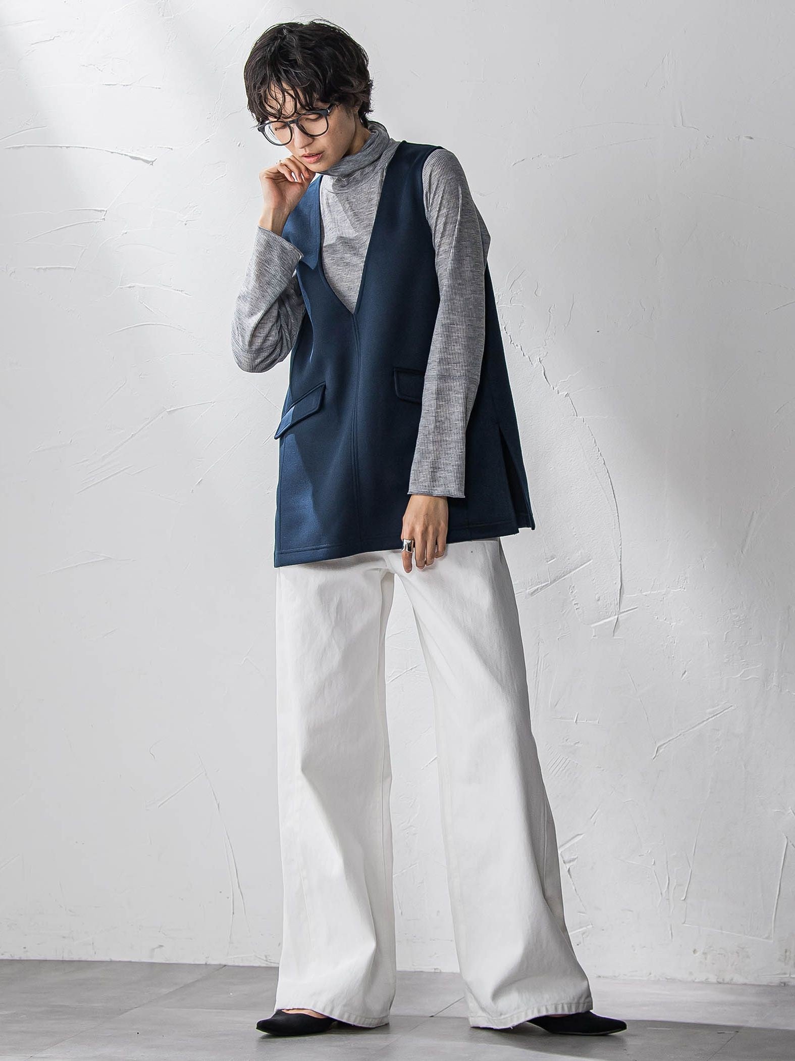 軽量ボンディング3ピーススカートセットアップ≪洗濯機で洗える≫