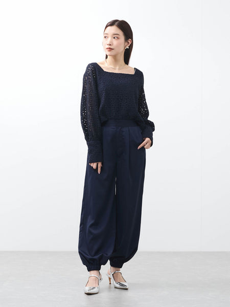 【SHIORI IRIE コラボ】スクエアネックレースブラウス≪手洗い可能≫