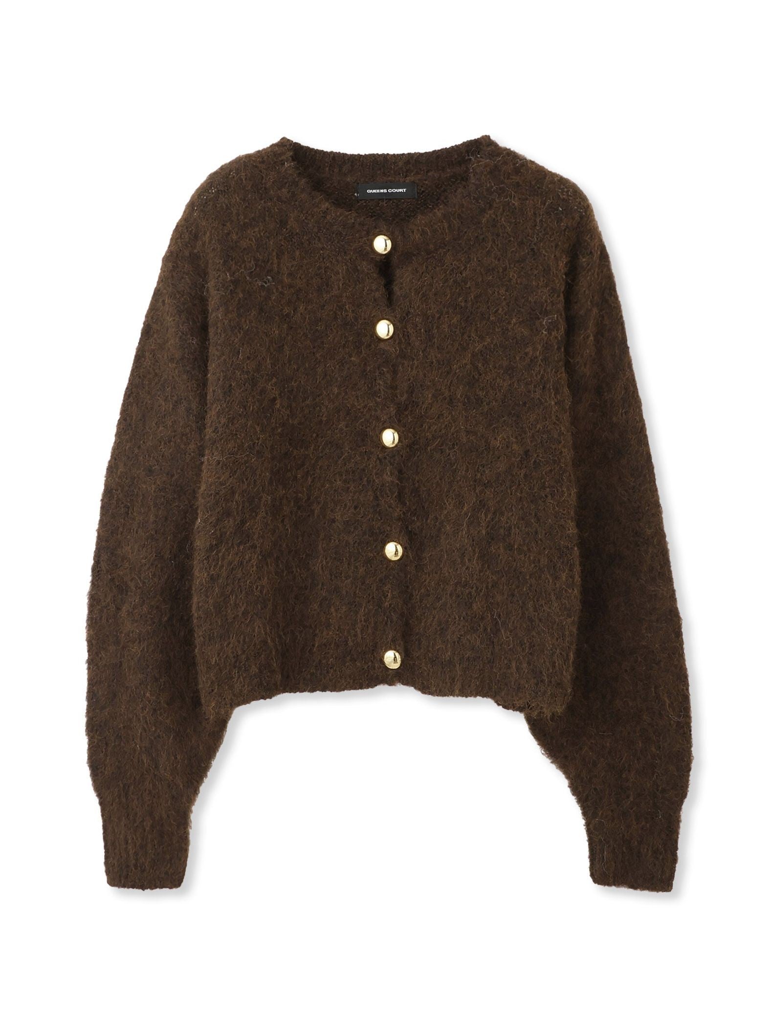 ソフトシャギー起毛メタルボタンカーディガン