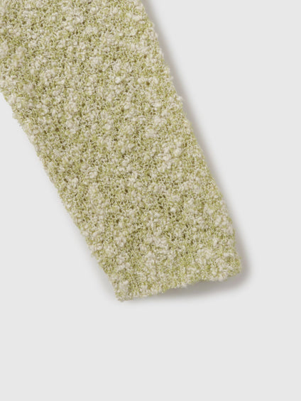 ＜陰影で魅せる＞ツイード風MIXスラブポロカーデ