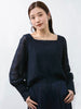 【SHIORI IRIE コラボ】スクエアネックレースブラウス≪手洗い可能≫