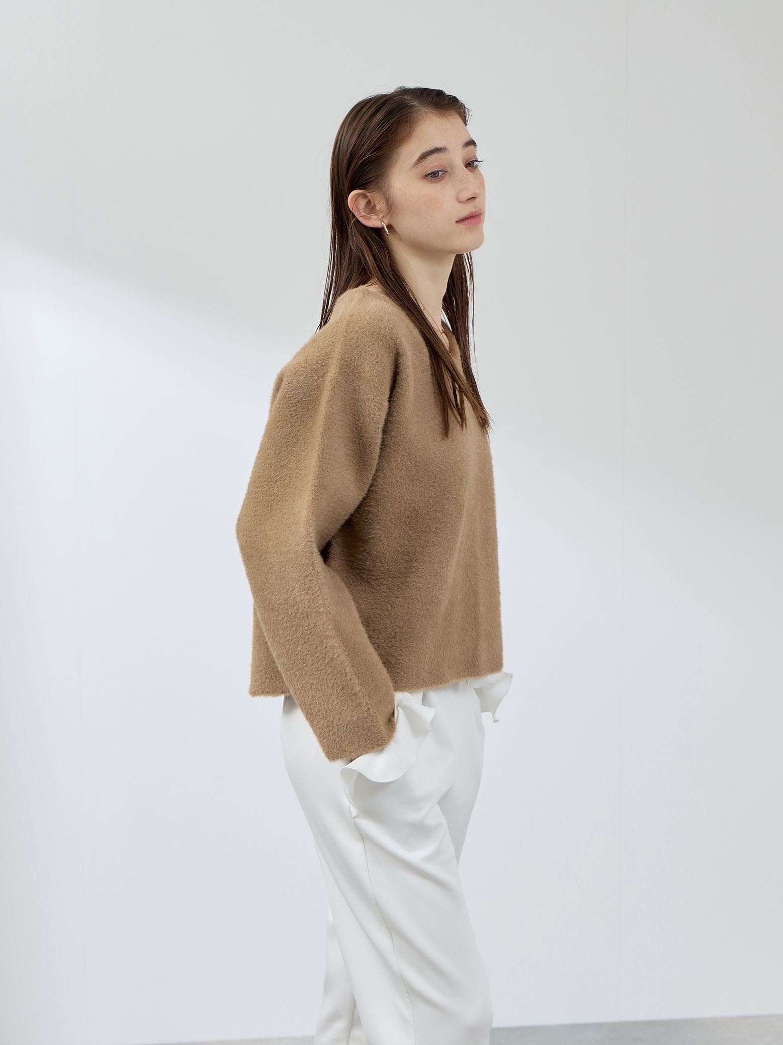 フェレットタッチWフェイスボクシーニット≪手洗い可能≫