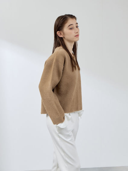 フェレットタッチWフェイスボクシーニット≪手洗い可能≫