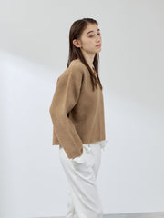 フェレットタッチWフェイスボクシーニット≪手洗い可能≫