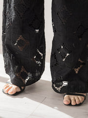 カットワーク刺繍レースパンツ