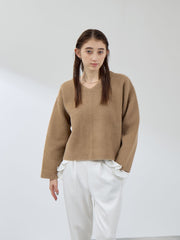 フェレットタッチWフェイスボクシーニット≪手洗い可能≫