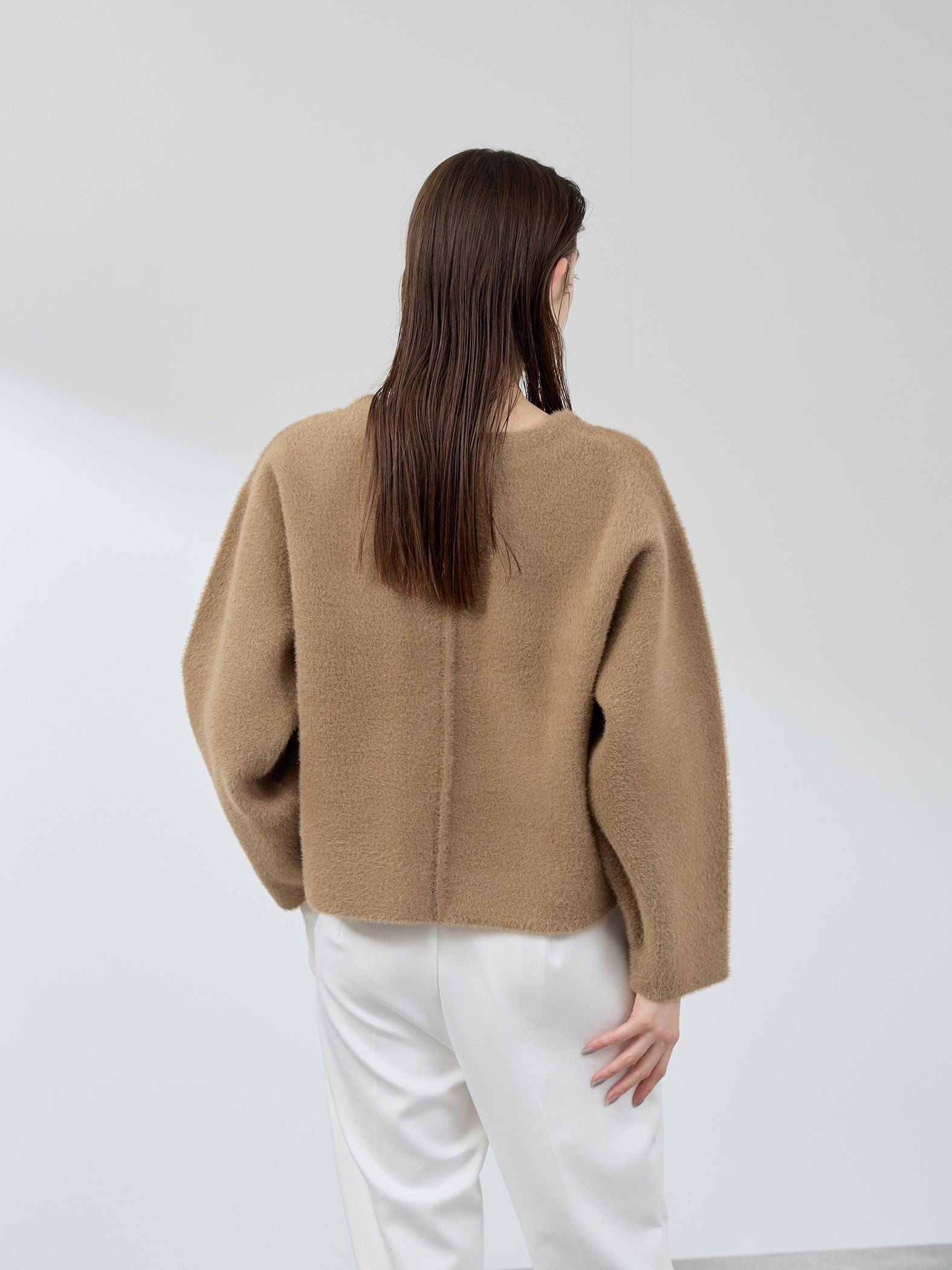 フェレットタッチWフェイスボクシーニット≪手洗い可能≫