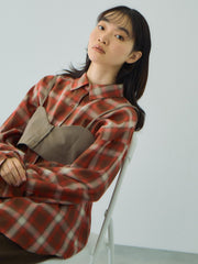 オンブレーチェックオーバーサイズシャツ≪手洗い可能≫