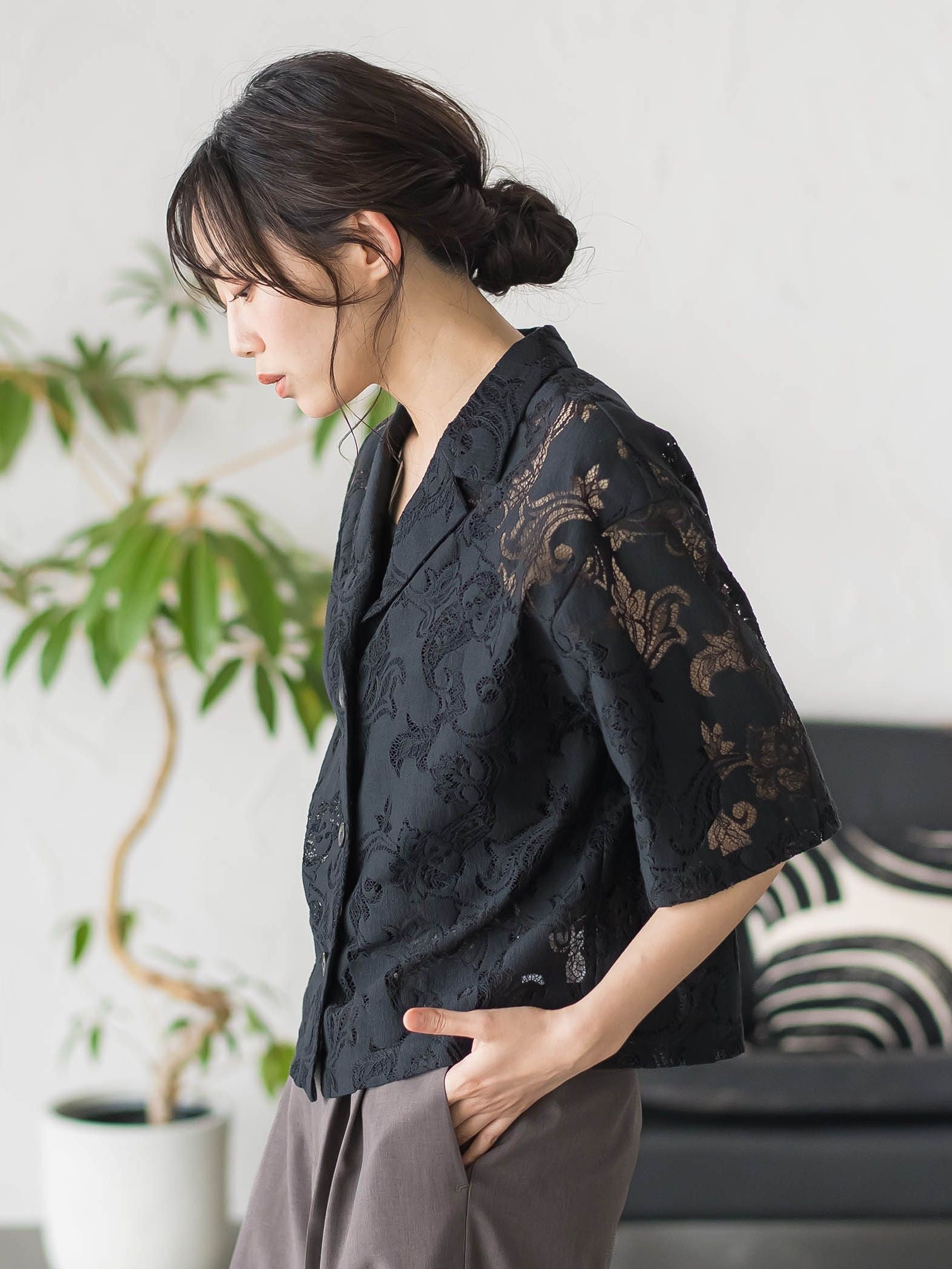 PAISLEY COTTON LACEブラウス