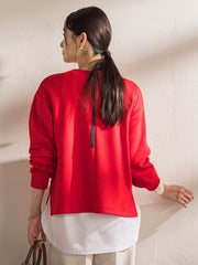 【WEB限定】《暖色美》裏起毛クルーネックトップス≪手洗い≫