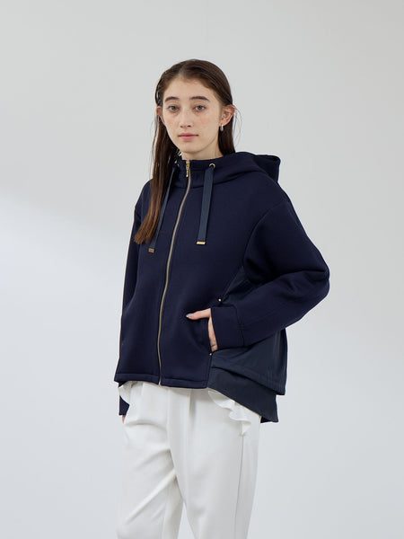 カルゼダンボール異素材切替パーカー