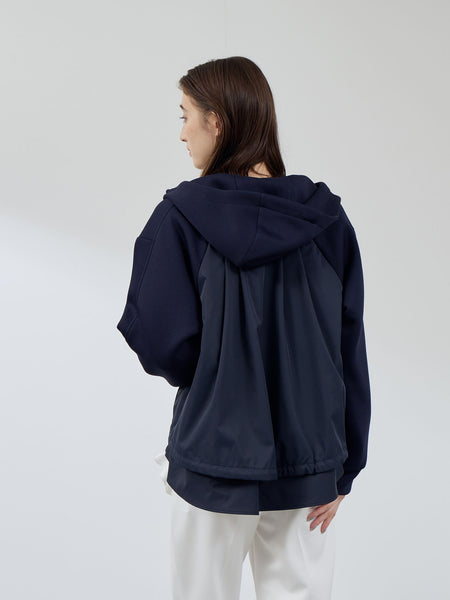 カルゼダンボール異素材切替パーカー