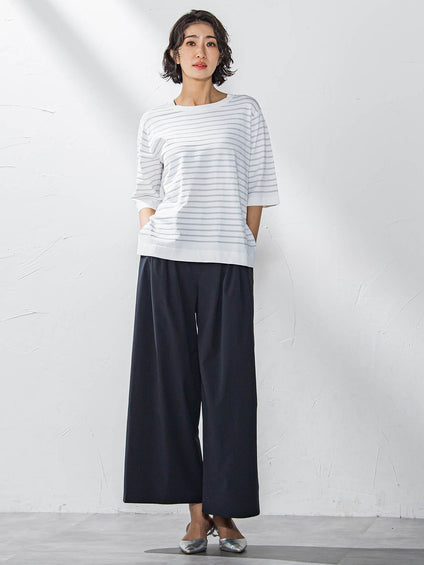 【カタログ掲載】タックボリュームワイドパンツ≪洗濯機で洗える≫