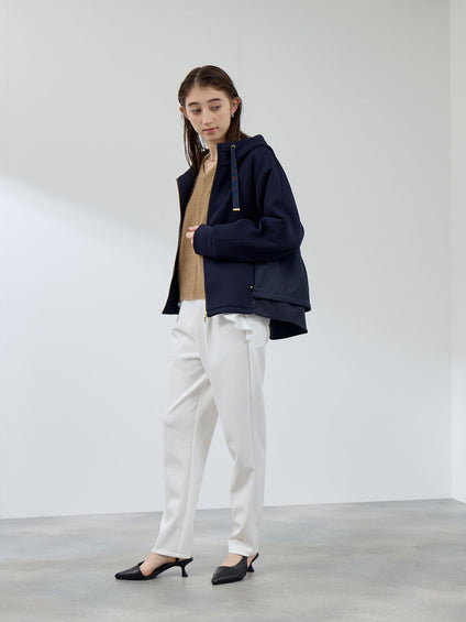 カルゼダンボール異素材切替パーカー