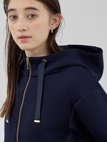 カルゼダンボール異素材切替パーカー