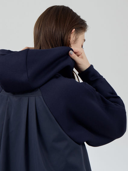 カルゼダンボール異素材切替パーカー