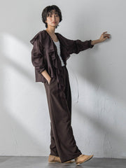 ラスターラミーカルゼラッフルカラーブラウス