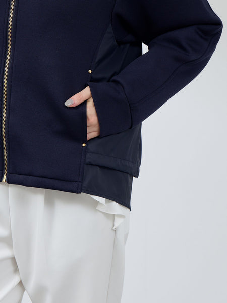 カルゼダンボール異素材切替パーカー