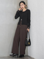 シアー切替えRIBニット≪手洗い可能≫