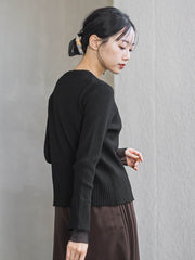 シアー切替えRIBニット≪手洗い可能≫