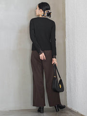 シアー切替えRIBニット≪手洗い可能≫